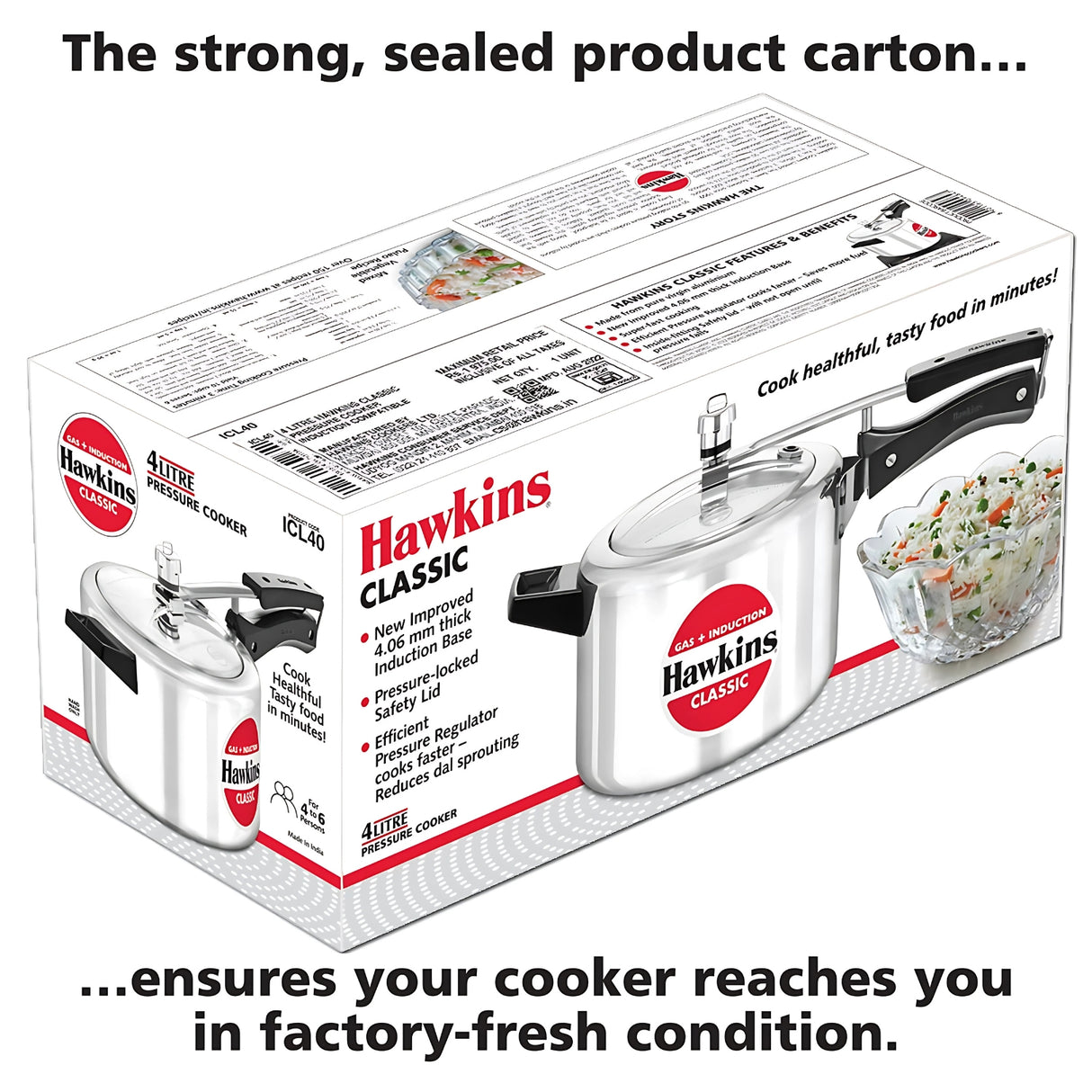 Hawkins Classic Aluminium Pressure Cooker (ICL40) 4 L_6