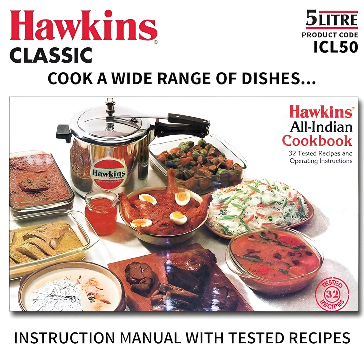 Hawkins Classic Aluminium Pressure Cooker (ICL50) 5 L_5