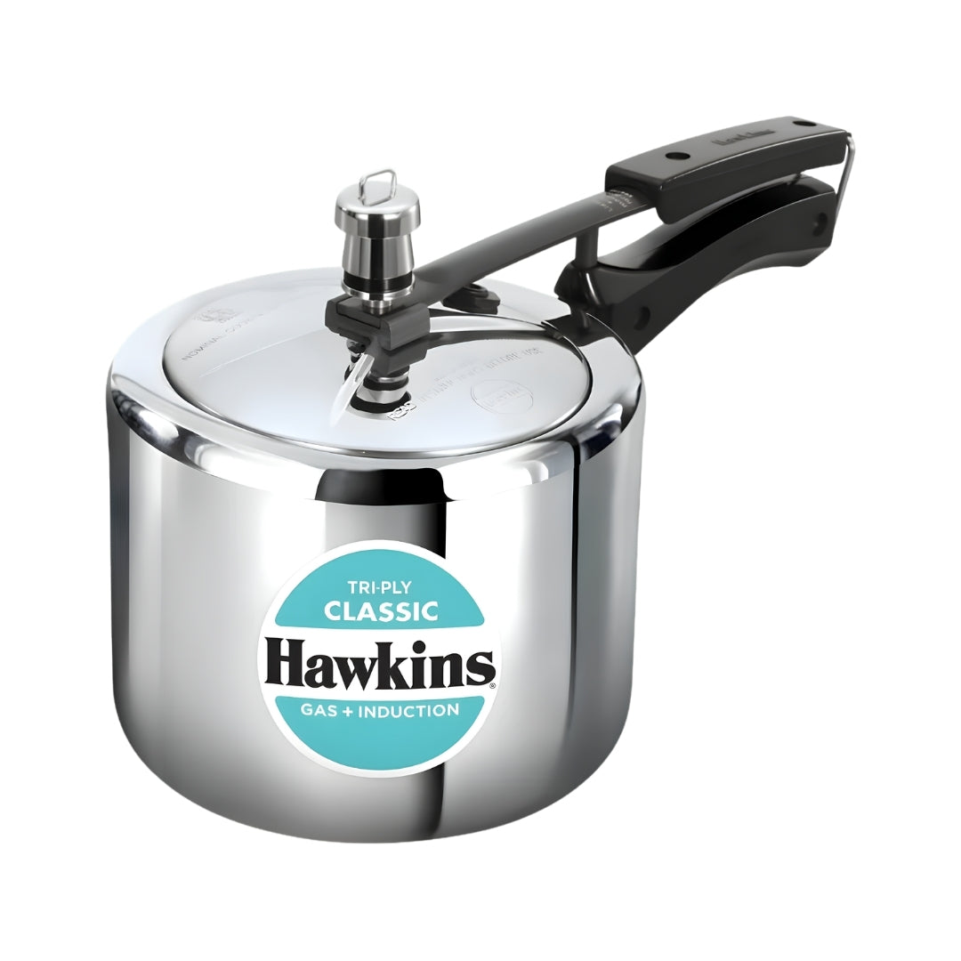 Hawkins Classic Tri-Ply Stainless Steel Tall Pressure Cooker (SSTCL3T) 3 L_Front View