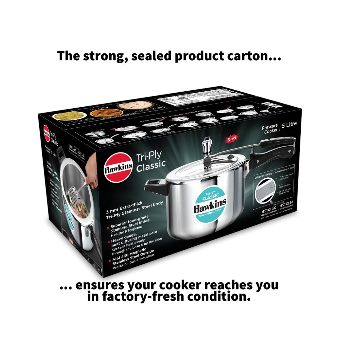 Hawkins Classic Triply Stainless Steel Pressure Cooker (SSTCL50) 5 L_Features 7