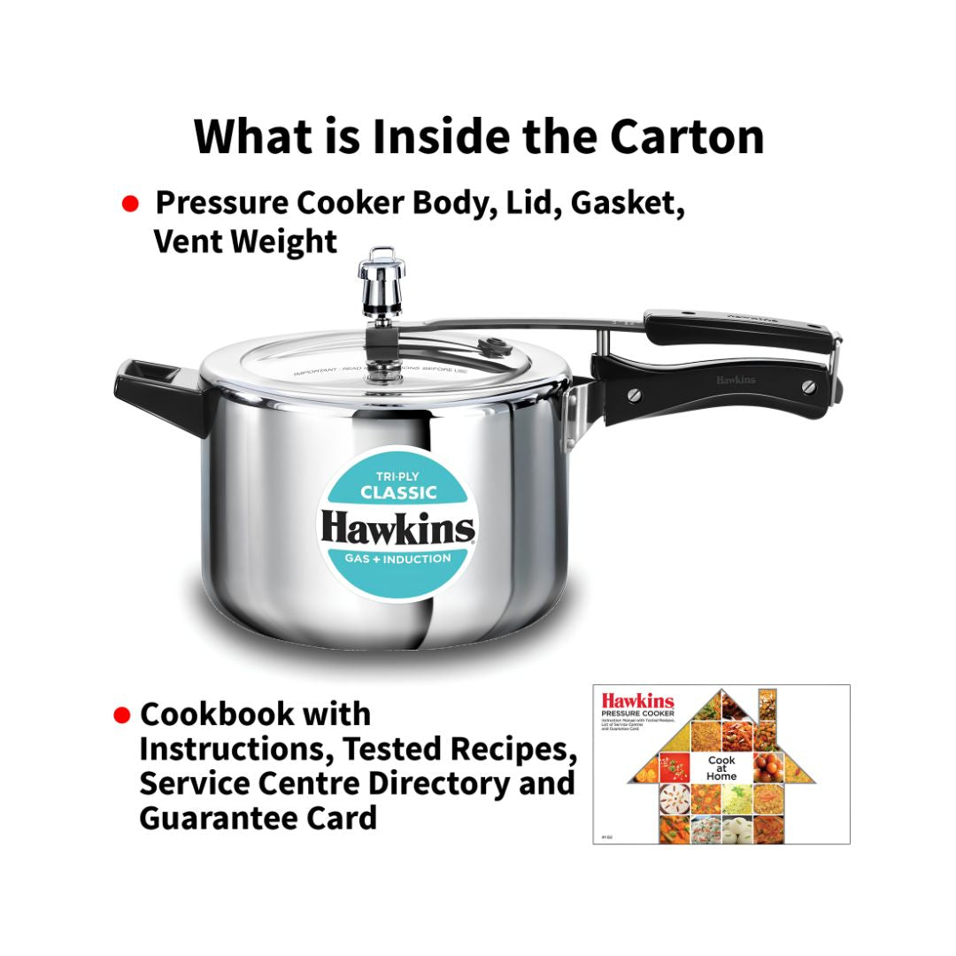 Hawkins Classic Triply Stainless Steel Pressure Cooker (SSTCL50) 5 L_Features 9
