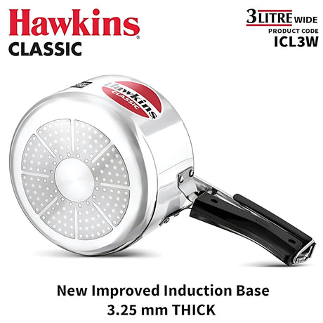 Hawkins Classic Wide Aluminium Pressure Cooker (ICL3W) 3 L_2