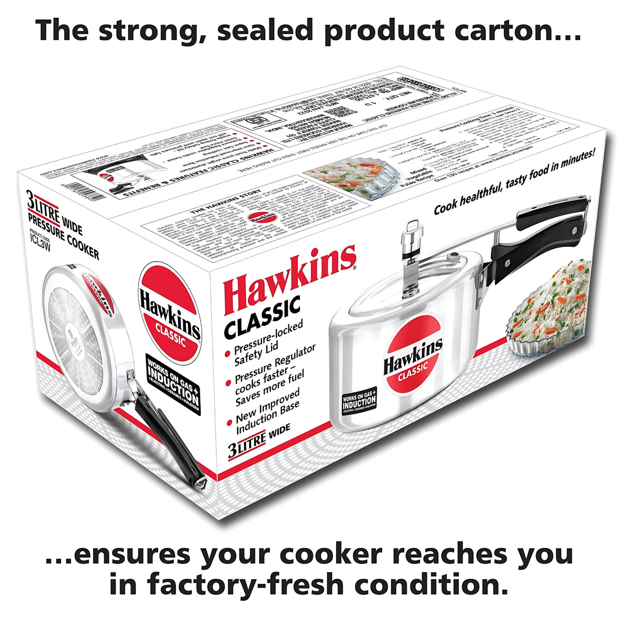 Hawkins Classic Wide Aluminium Pressure Cooker (ICL3W) 3 L_6