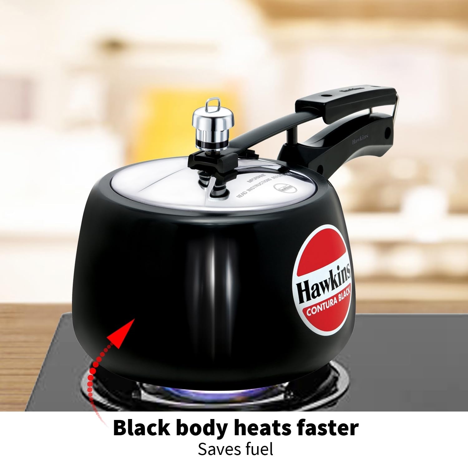 Hawkins Contura Hard Anodised Pressure Cooker (CB30) 3 L - Black_4