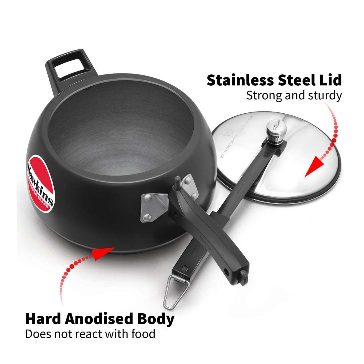 Hawkins Contura Hard Anodised Pressure Cooker (CB50) 5 L - Black_3