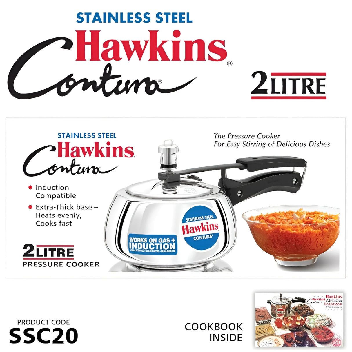 Hawkins Contura SS Pressure Cooker (SSC20) 2 L_2