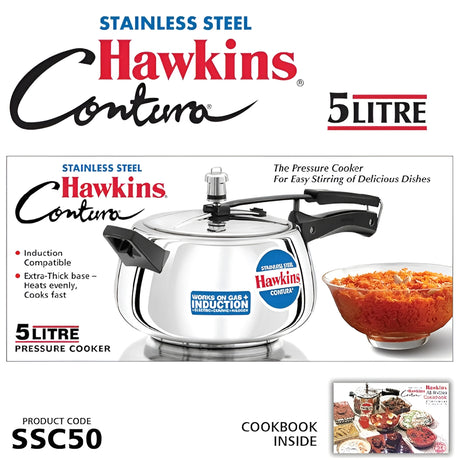 Hawkins Contura SS Pressure Cooker (SSC50) 5 L_2