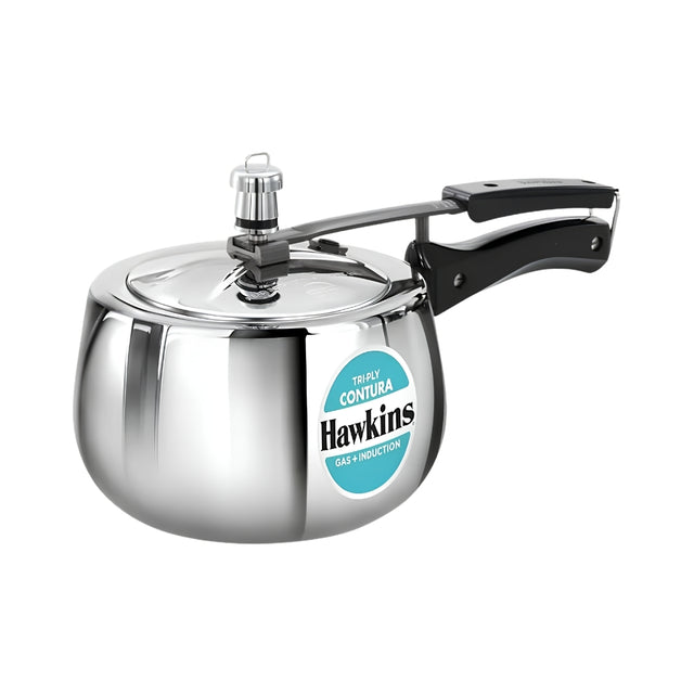 Hawkins Contura Triply Stainless Steel Pressure Cooker (SSTCO30) 3 L_Front View