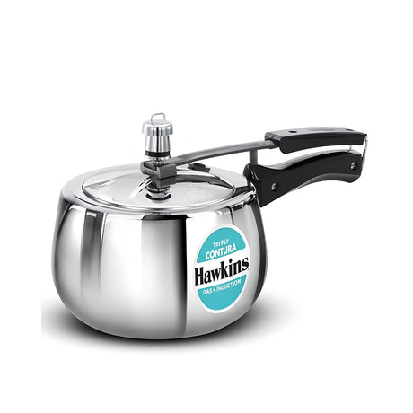 Hawkins Contura Triply Stainless Steel Pressure Cooker (SSTCO30) 3 L_Front View (1)