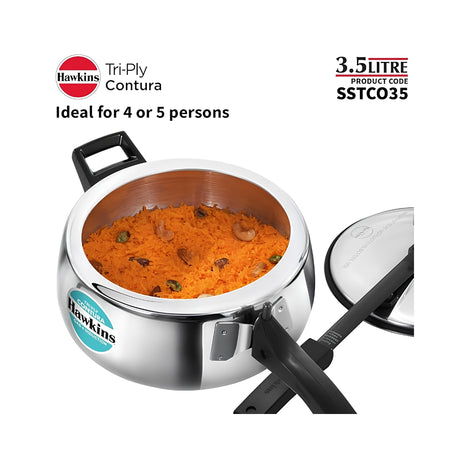 Hawkins Contura Triply Stainless Steel Pressure Cooker (SSTCO35) 3.5 L_Features1