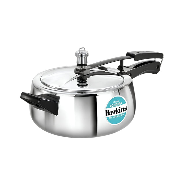 Hawkins Contura Triply Stainless Steel Pressure Cooker (SSTCO35) 3.5 L_Front View