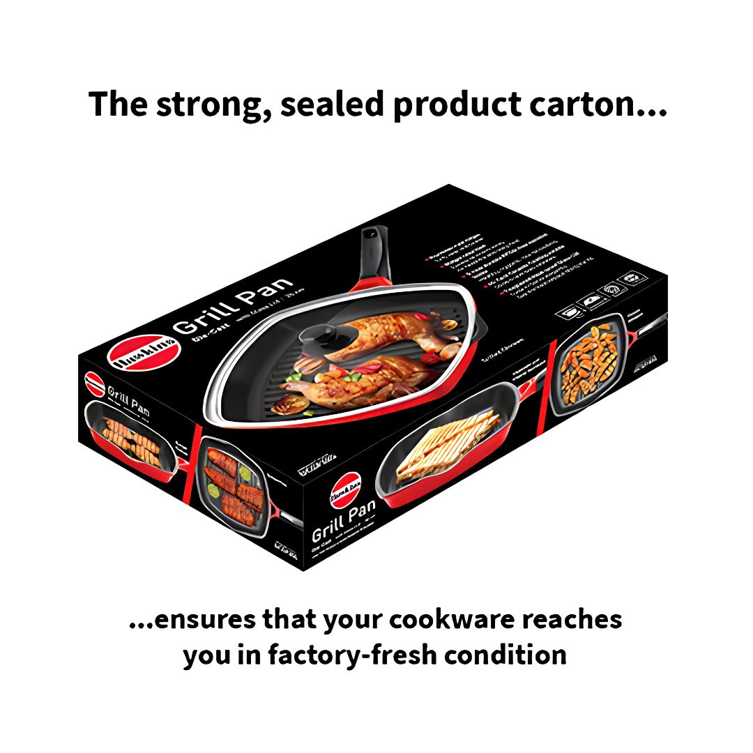Hawkins Die Cast Grill Pan with Glass Lid (DCGP30G) 30 cm - Red_Features 5