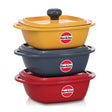 Hawkins Die Cast Mini Casserole Square Serious Gift Set with Lid (23DGP) 3 Pcs 0.75 L - Yellow Grey Red_1