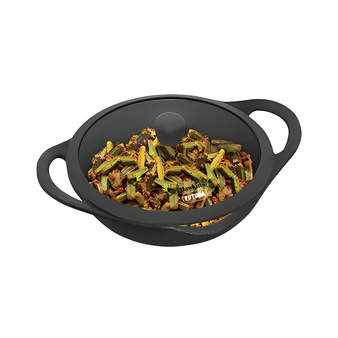 Hawkins Futura Cast Iron Frying Pan with Glass Lid (CIF24G) 24 cm \ 1.8 L - Black