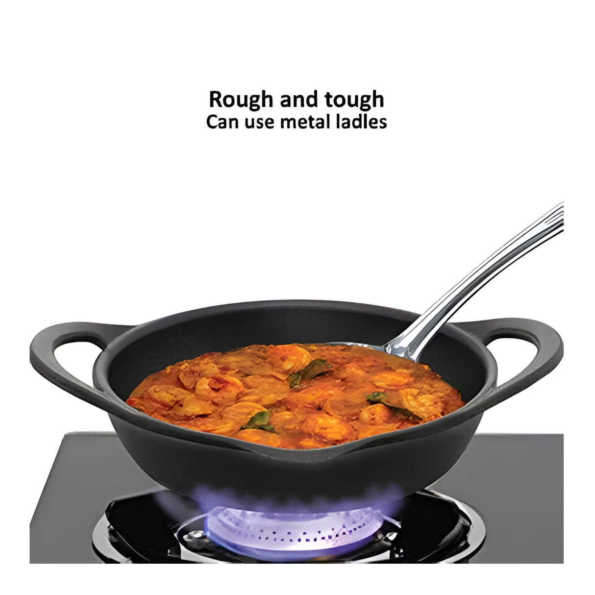 Hawkins Futura Cast Iron Frying Pan with Glass Lid (CIF24G) 24 cm \ 1.8 L - Black_4