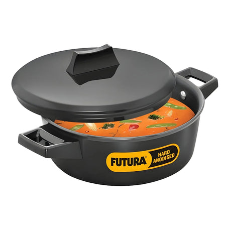 Hawkins Futura Hard Anodised Cook N Serve Bowl with Lid (IACB20) 2 L - Black_1