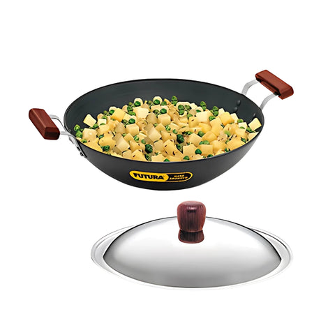 Hawkins Futura Hard Anodised Deep Fry Pan with SS Lid (AD50S) 5 L - Black_1