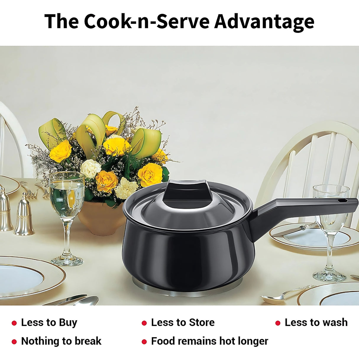 Hawkins Futura Hard Anodised Handi Sauce Pan with Lid (AH20) 2 L - Black_5