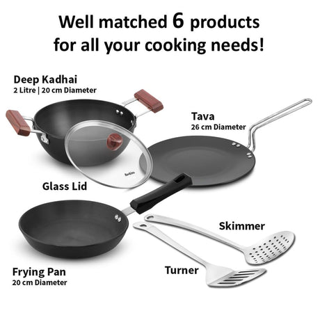 Hawkins Futura Hard Anodised Induction Cookware (HAGP1) Gift Set 6 Piece - Black_2