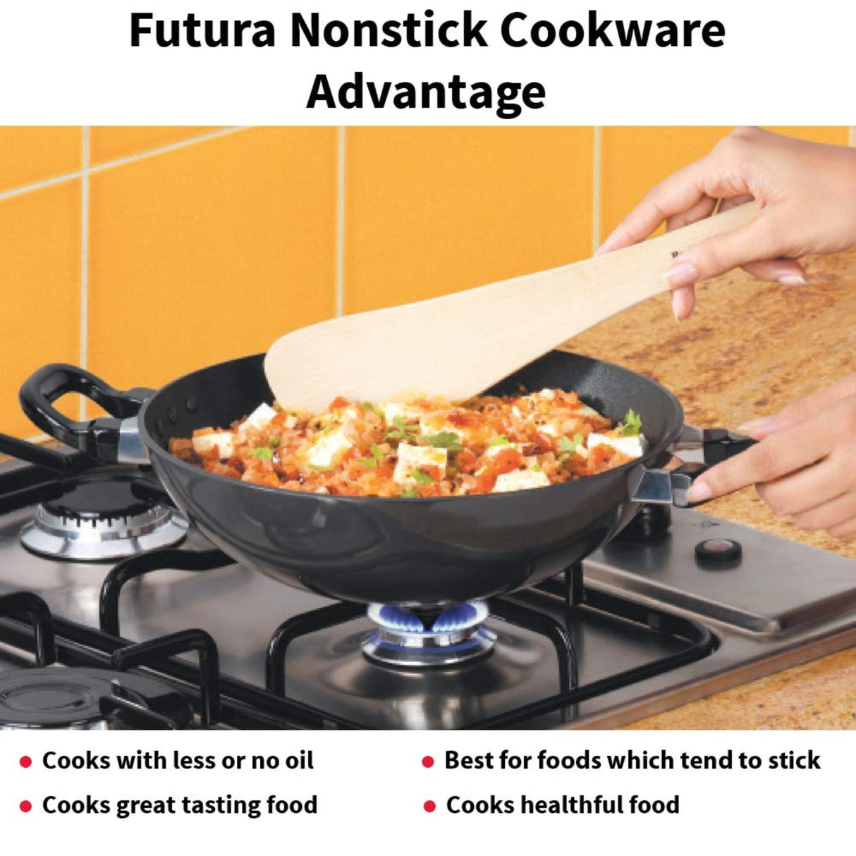Hawkins Futura Hard Anodised Kadai with SS Lid (NK15S) 1.5 L - Black_4