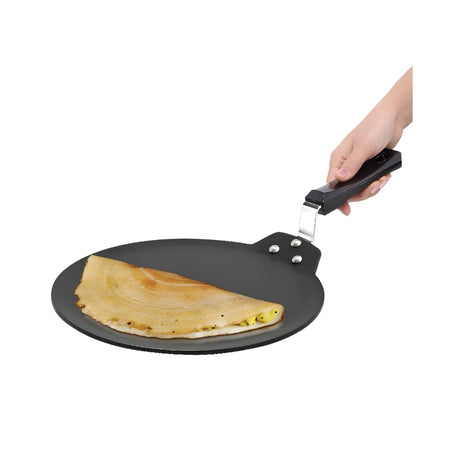 Hawkins Futura Hard Anodised Non Stick Dosa Tawa (INDT28) 28 cm – Black_Front View1