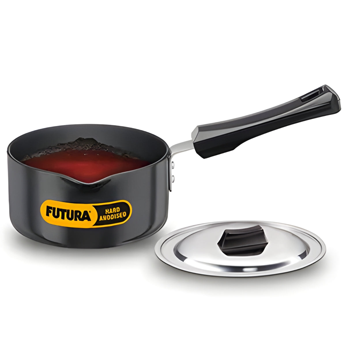 Hawkins Futura Hard Anodised Sauce Pan with SS Lid (AS10S) 1 L - Black_1