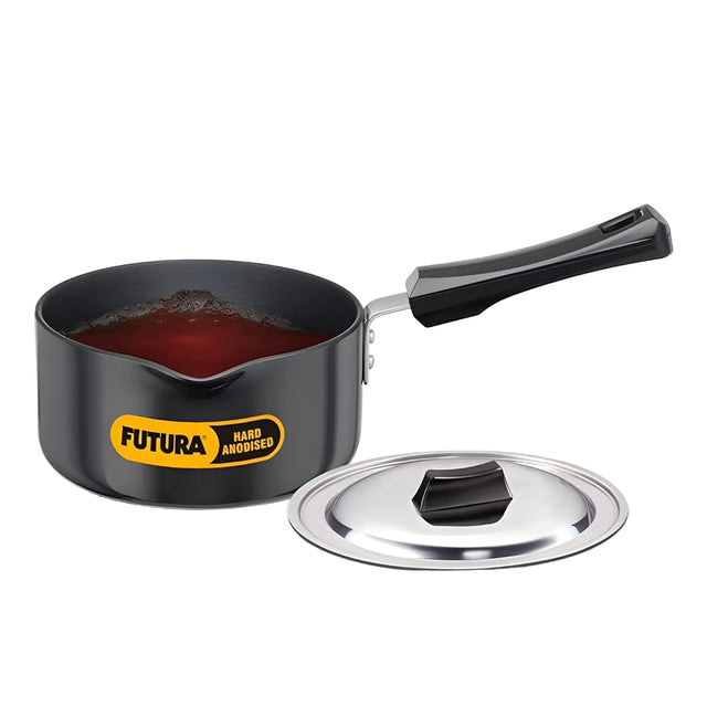Hawkins Futura Hard Anodised Sauce Pan with Stainless Steel Lid (IAS15S) 1.5 L - Black_1
