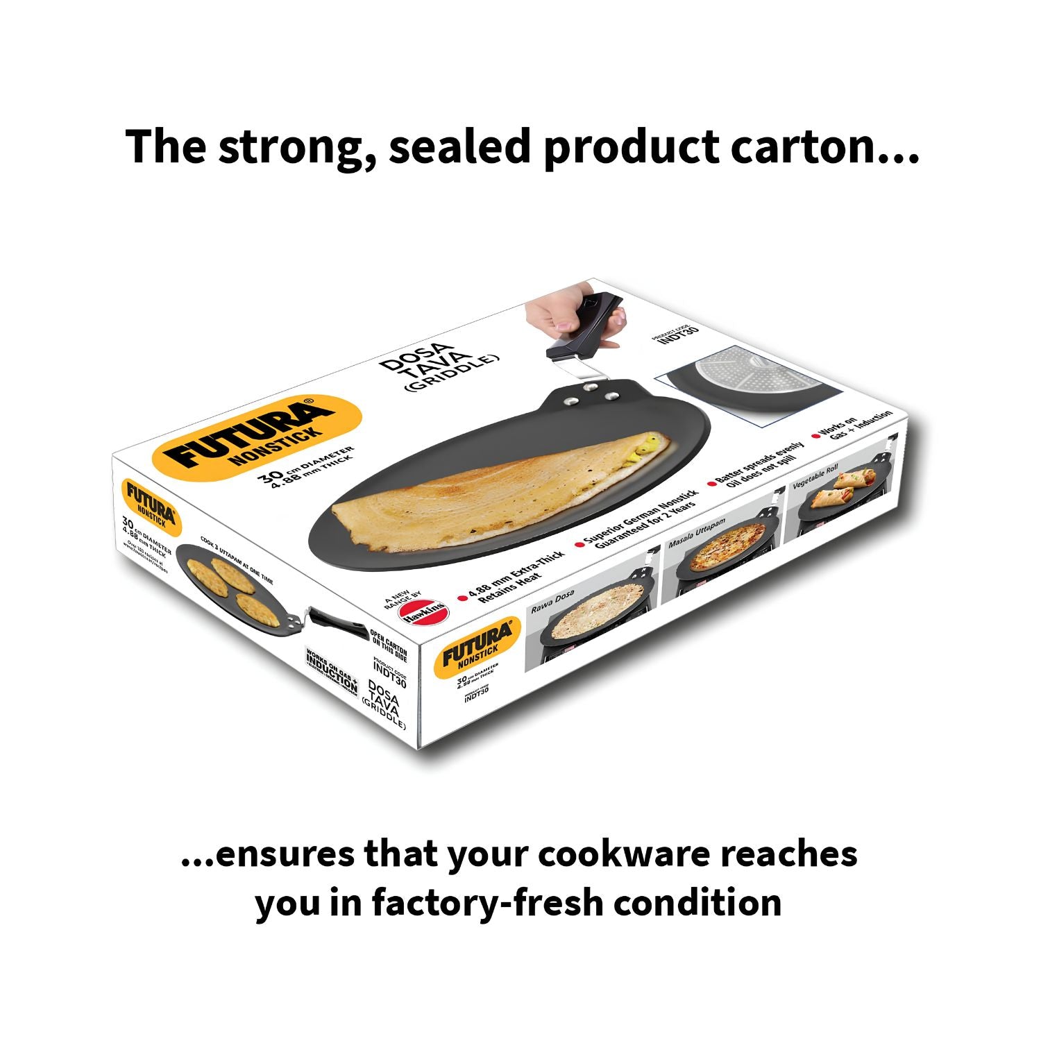 Hawkins Futura Non Stick Dosa (INDT30) Tawa 30 cm  3.7 L – Black_6