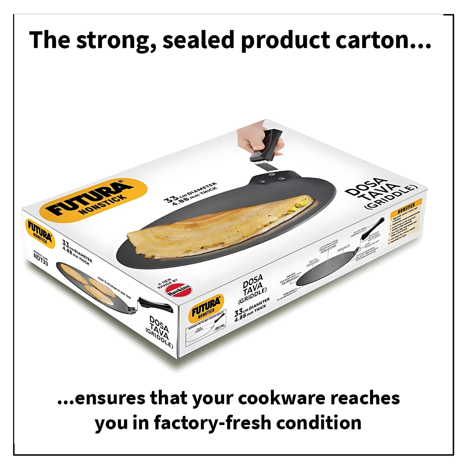 Hawkins Futura Non Stick Dosa Tawa (NDT3333) cm - Black_5