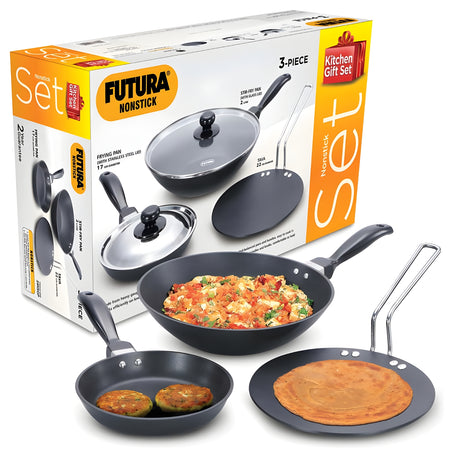 Hawkins Futura Non Stick Kitchen (24NSGP) Gift Set 3 Piece - Black_1