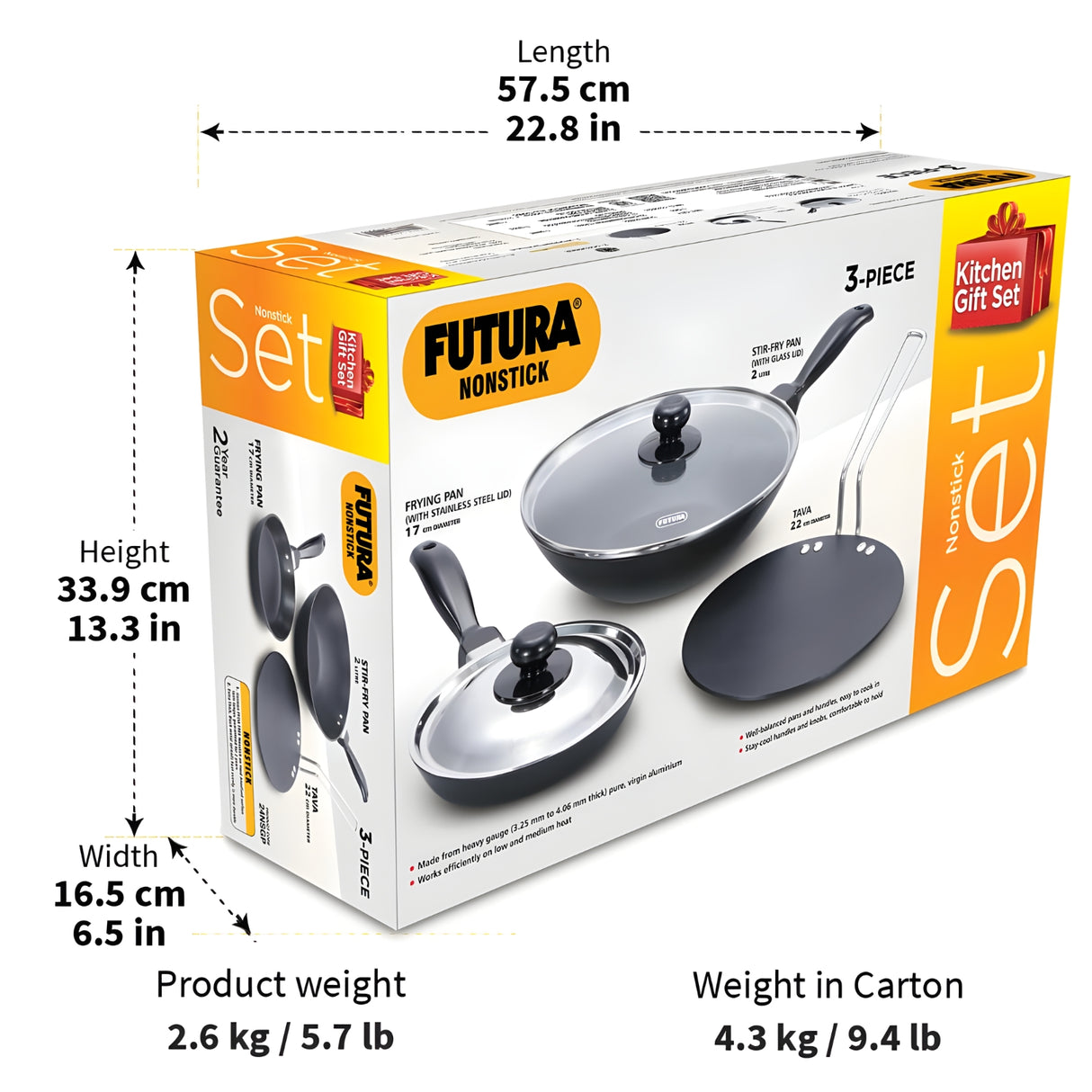 Hawkins Futura Non Stick Kitchen (24NSGP) Gift Set 3 Piece - Black_9