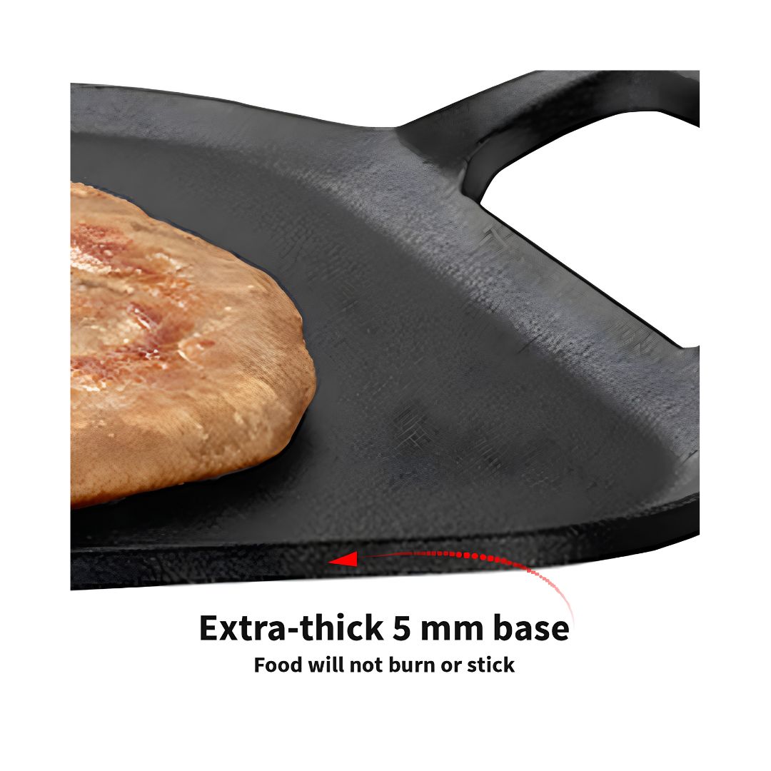 Hawkins Futura Reinforced Cast Iron Square Tawa (CIST26) 26 cm - Black_Features 3