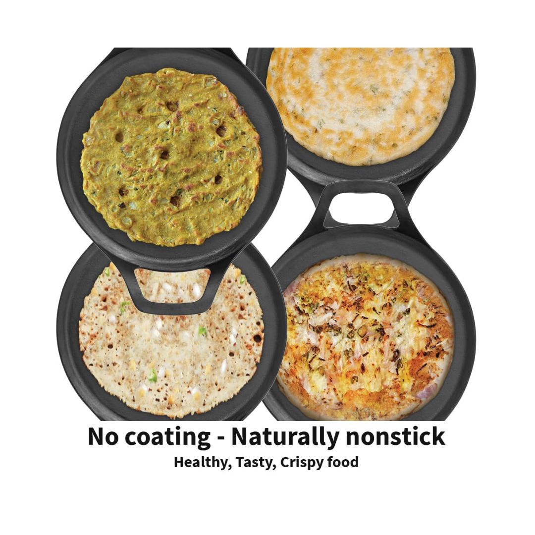 Hawkins Futura Reinforced Cast Iron Tawa (CIDT27) 27 cm - Black_Features 2
