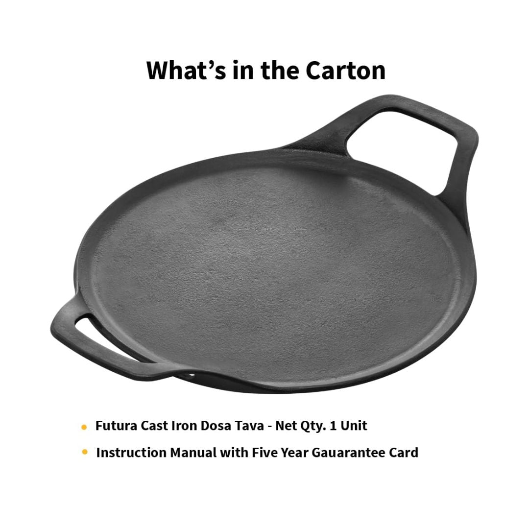 Hawkins Futura Reinforced Cast Iron Tawa (CIDT27) 27 cm - Black_Features 9