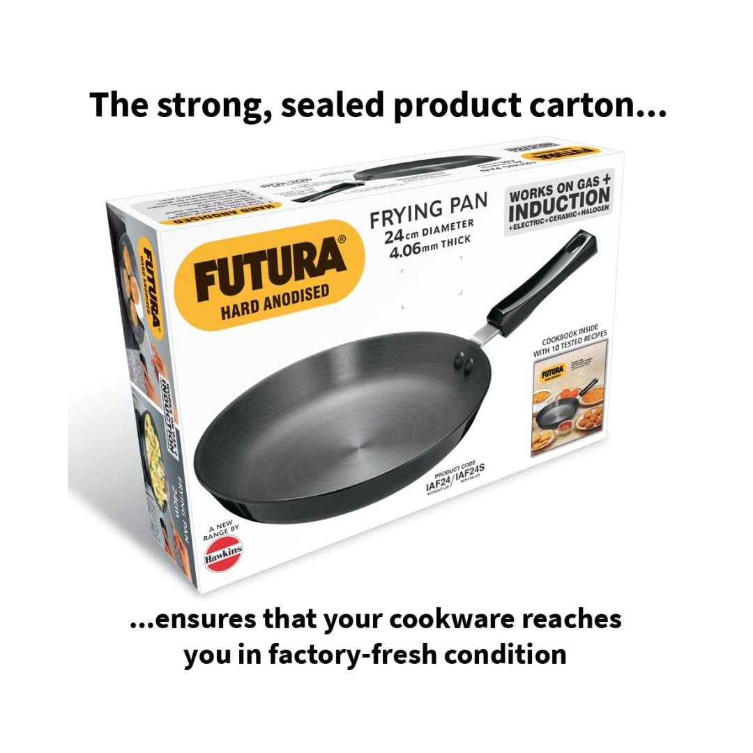 Hawkins Hard Anodised Frying Pan with Stainless Steel Lid (IAF24S) 24 cm_Features 4