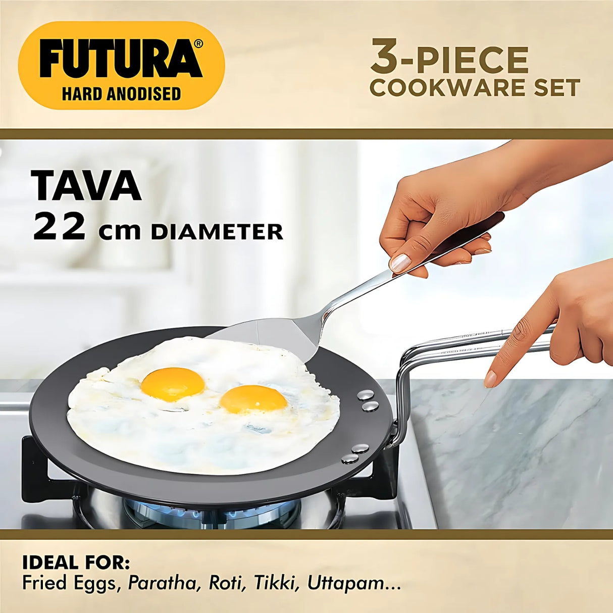 Hawkins Hard Anodised Futura (24HAGP) 3 Piece Cookware Gift Set - Black_2