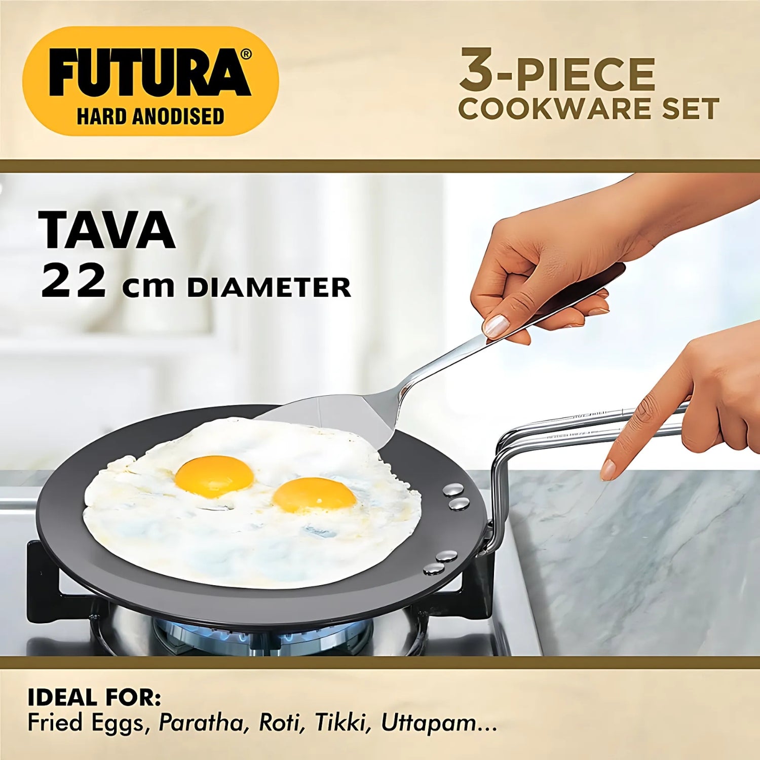 Hawkins Hard Anodised Futura (24HAGP) 3 Piece Cookware Gift Set - Black_2