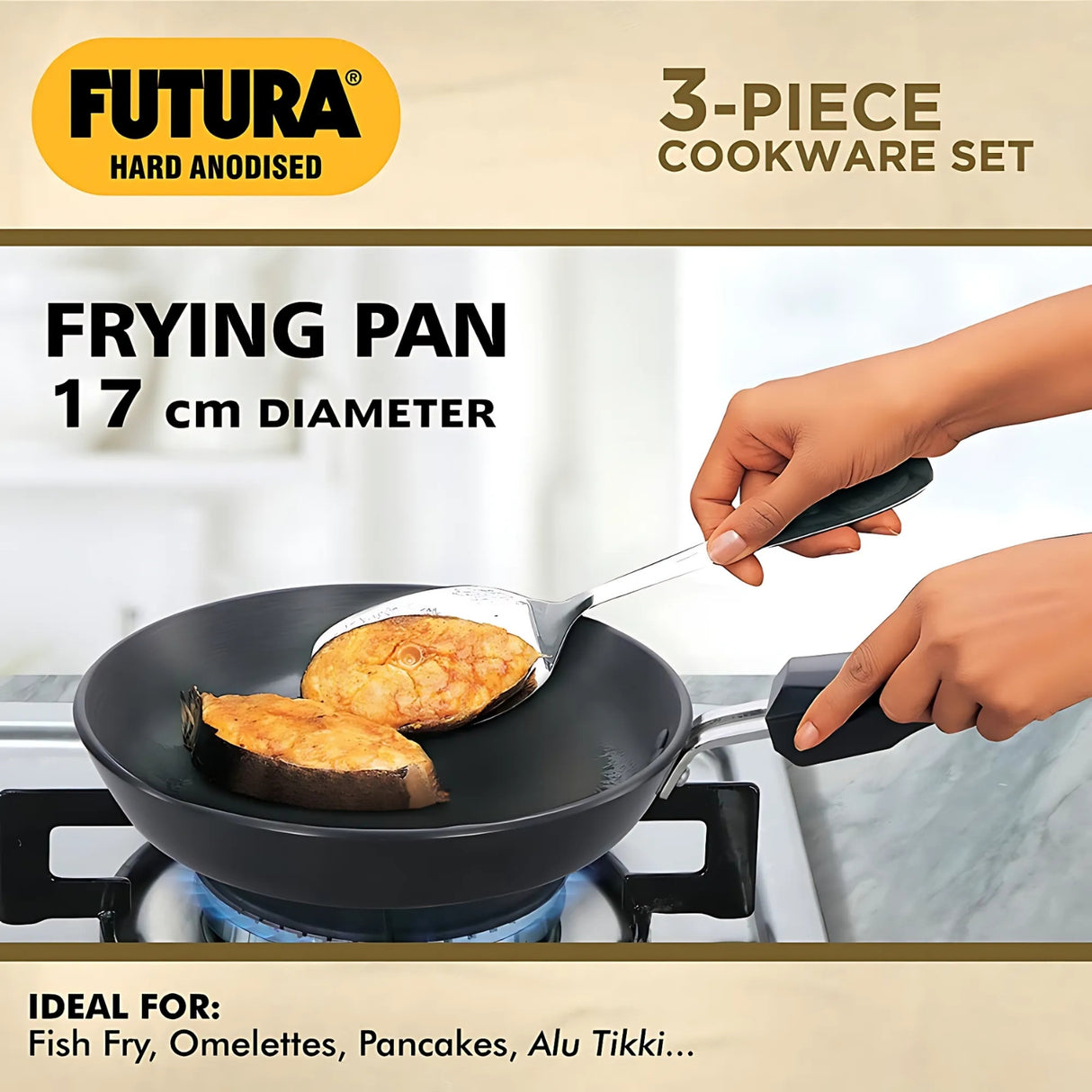Hawkins Hard Anodised Futura (24HAGP) 3 Piece Cookware Gift Set - Black_3