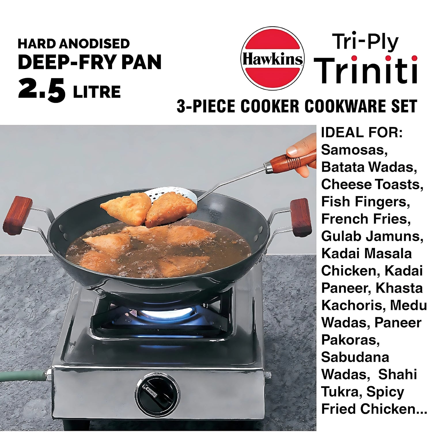 Hawkins Hard Anodised Triniti Kitchen (PCWSET1) Set 3 Piece - Black_5