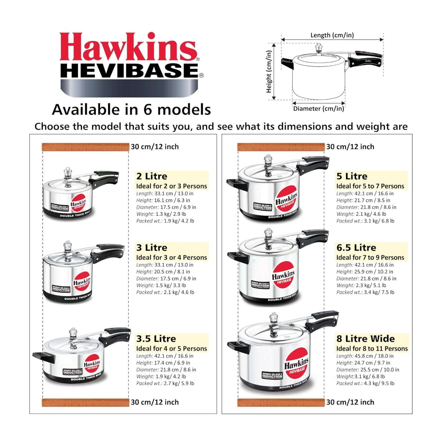 Hawkins Hevibase Aluminium Pressure Cooker (IH35) 3.5 L_4