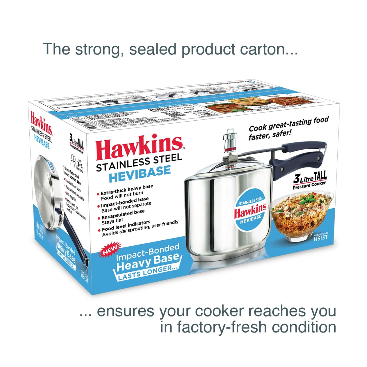 Hawkins Hevibase Stainless Steel Pressure Cooker (HSI3T) 3 L_10