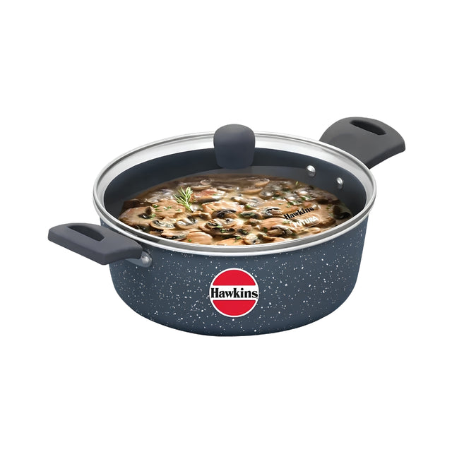 Hawkins  Induction Compatible Ceramic NS Cook n Serve Bowl with Glass Lid (ICCB30G) 3 L - Blue_Font View