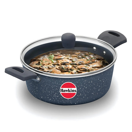 Hawkins Induction Compatible Ceramic NS Cook n Serve Bowl with Glass Lid (ICCB30G) 3 L - Grey_1