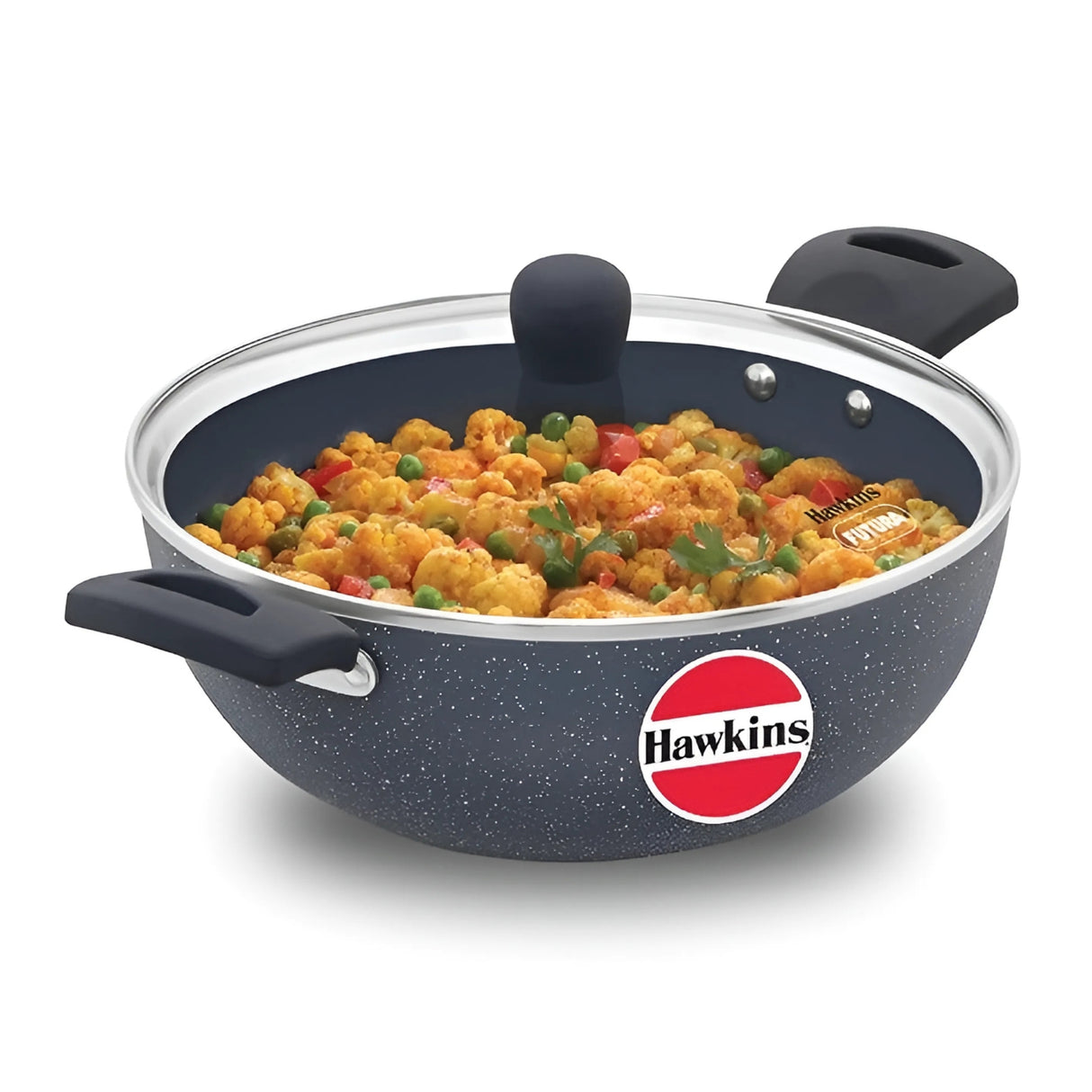 Hawkins Induction Compatible Ceramic NS Deep Kadai with Glass Lid (ICK35G) 3.5 L - Grey_1