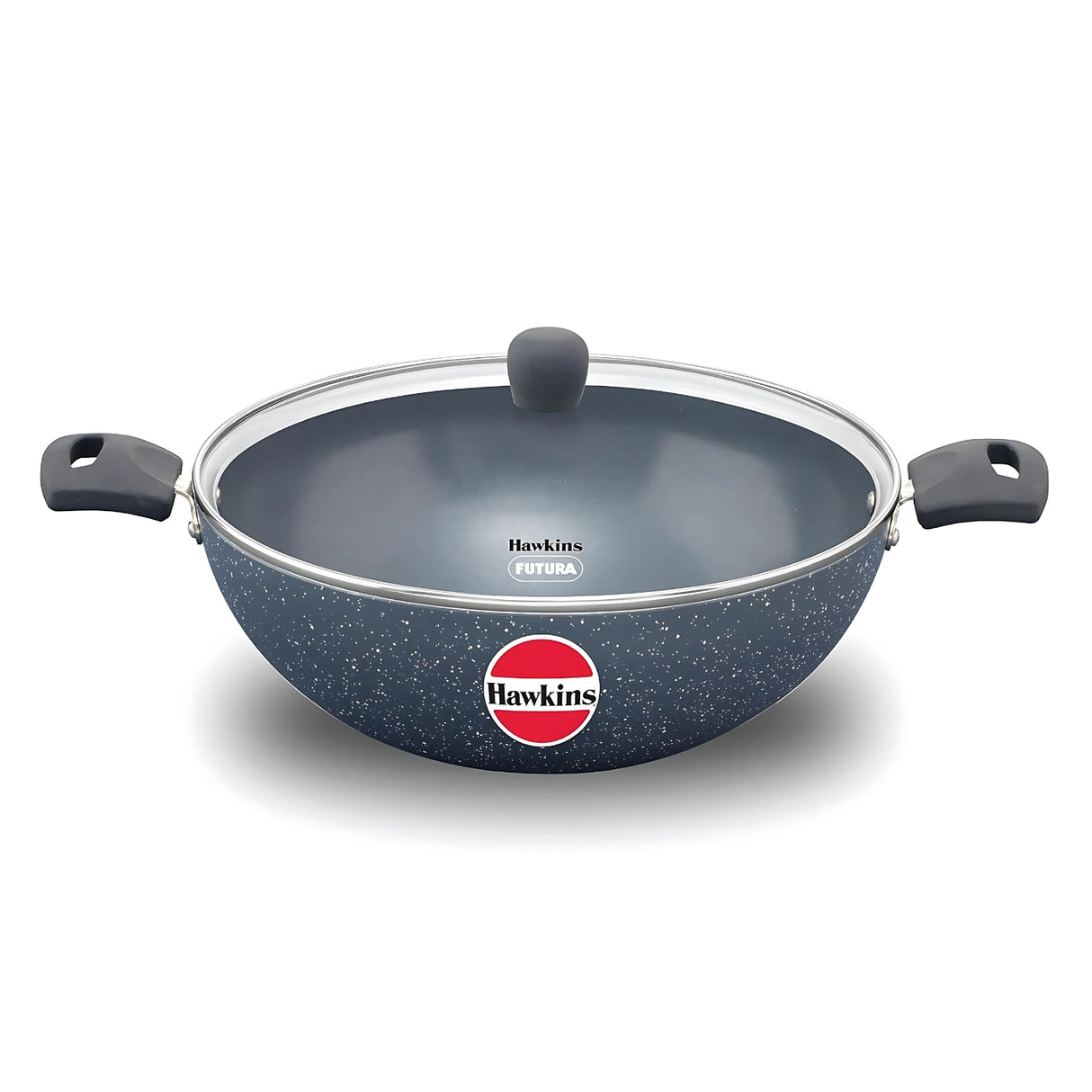 Hawkins Induction Compatible Ceramic NS Deep Kadai with Glass Lid (ICK50G) 5 L - Grey_1