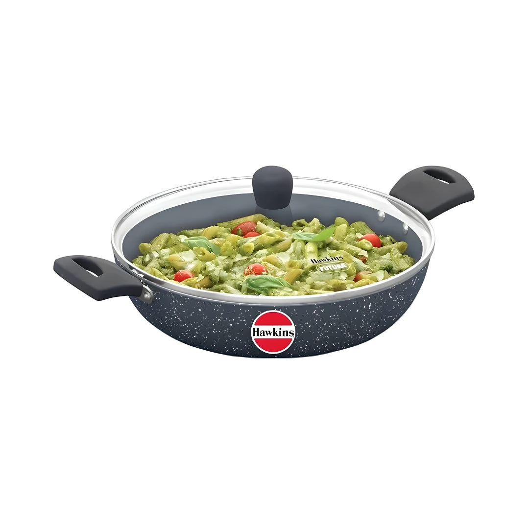 Hawkins Nonstick Pro Ceramic Pasta Pan with Glass Lid (ICP26G) 26 cm \ 3 L - Blue