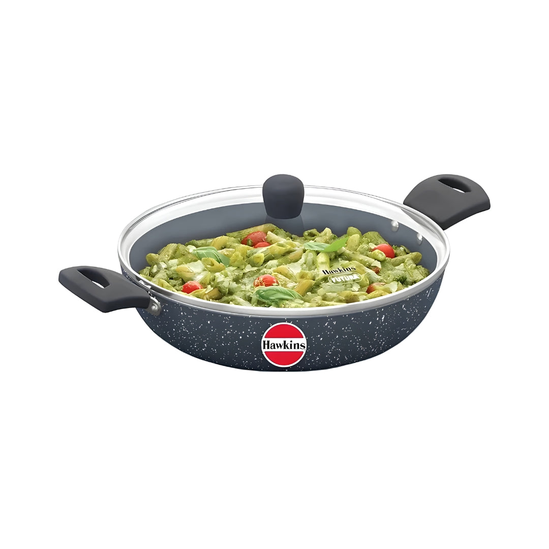 Hawkins Nonstick Pro Ceramic Pasta Pan with Glass Lid (ICP28G) 28 cm \ 3 L - Blue