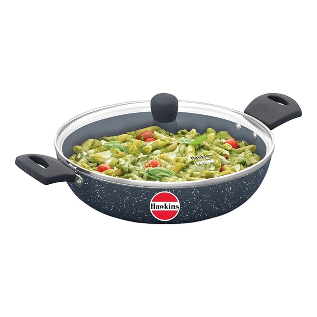 Hawkins Nonstick Pro Ceramic Pasta Pan with Glass Lid (ICP28G) 28 cm \ 3 L - Grey_1