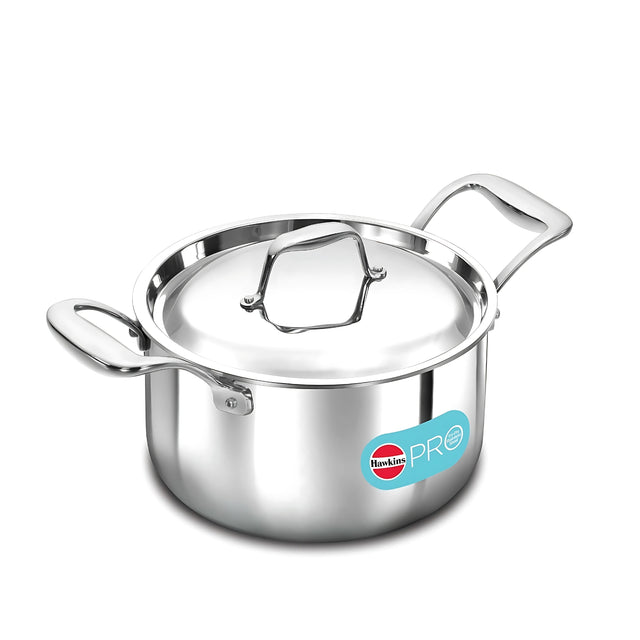 Hawkins Pro Tri-Ply Milk Pan with SS Lid (PSMP30S) 18 cm \ 3 L_1