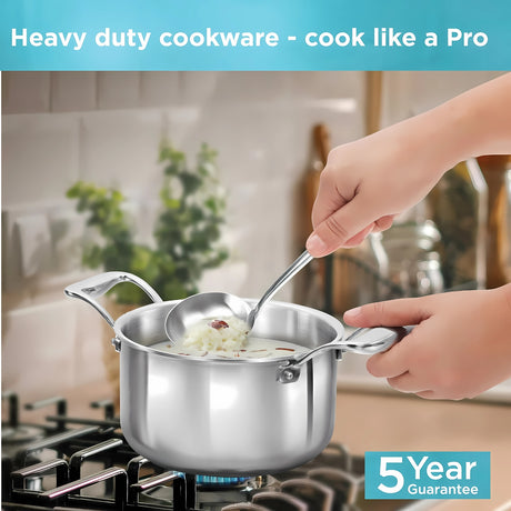Hawkins Pro Tri-Ply Milk Pan with SS Lid (PSMP30S) 18 cm \ 3 L_2